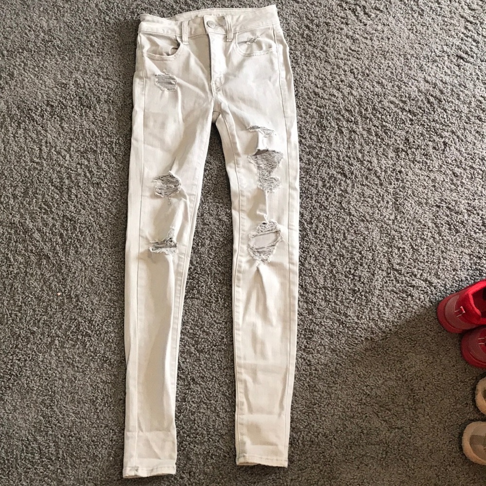 size 00 american eagle gray jeans